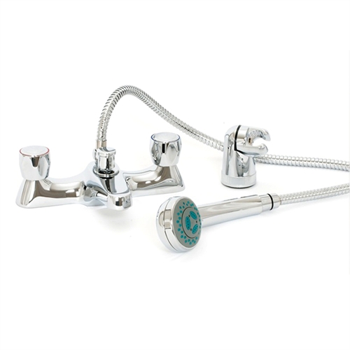 Chrome Contract Deck Bath Shower Mixer